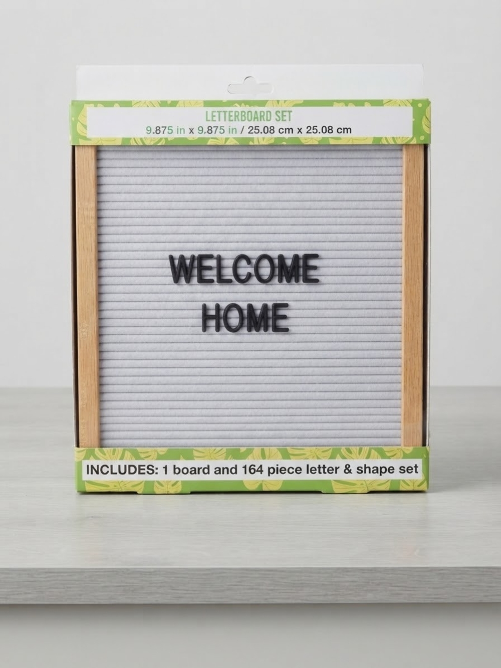 Gray Felt Letterboard with Natural Wood Frame - Welcome Home